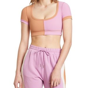 NWT L*Space color block active crop